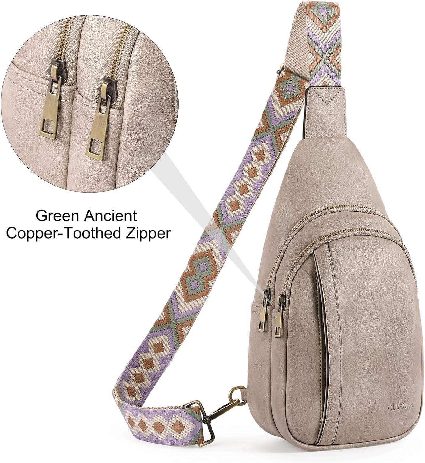 CLUCI Crossbody Bags for Women Men,Leather Sling Bag Cross Body Backpack for Woman Gifts for Women Birthday Unique - Image 6