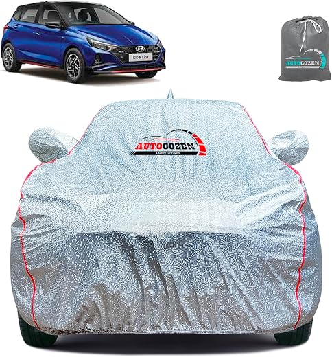 Autocozen Waterproof Car Body Cover Compatible with Hyundai Line I20 Mirror and Antenna Pocket, All Weather Protection Cov...