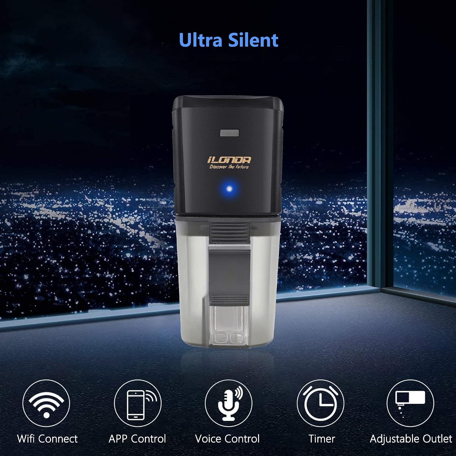 Ycozy Automatic Fish Feeder WiFi Moisture-Proof Aquarium Tank Auto Feeding Timer Fish Food Dispenser Turtle/Goldfish Feeder APP Control Voice Control Alexa/Google | Navi-XI