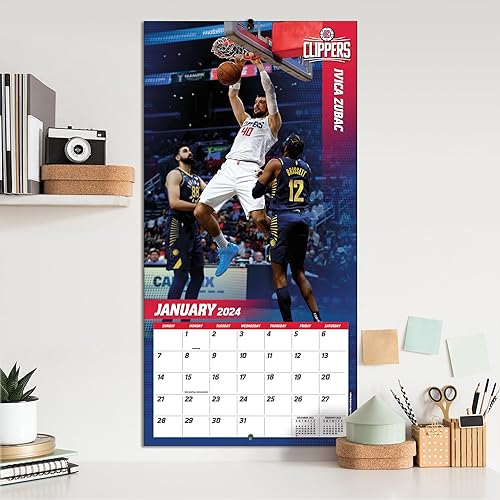 Miniatura 5 de TURNER SPORTS Los Angeles Clippers 2024 - Calendario de pared del equipo de 12 x 12 pulgadas (24998011881)
