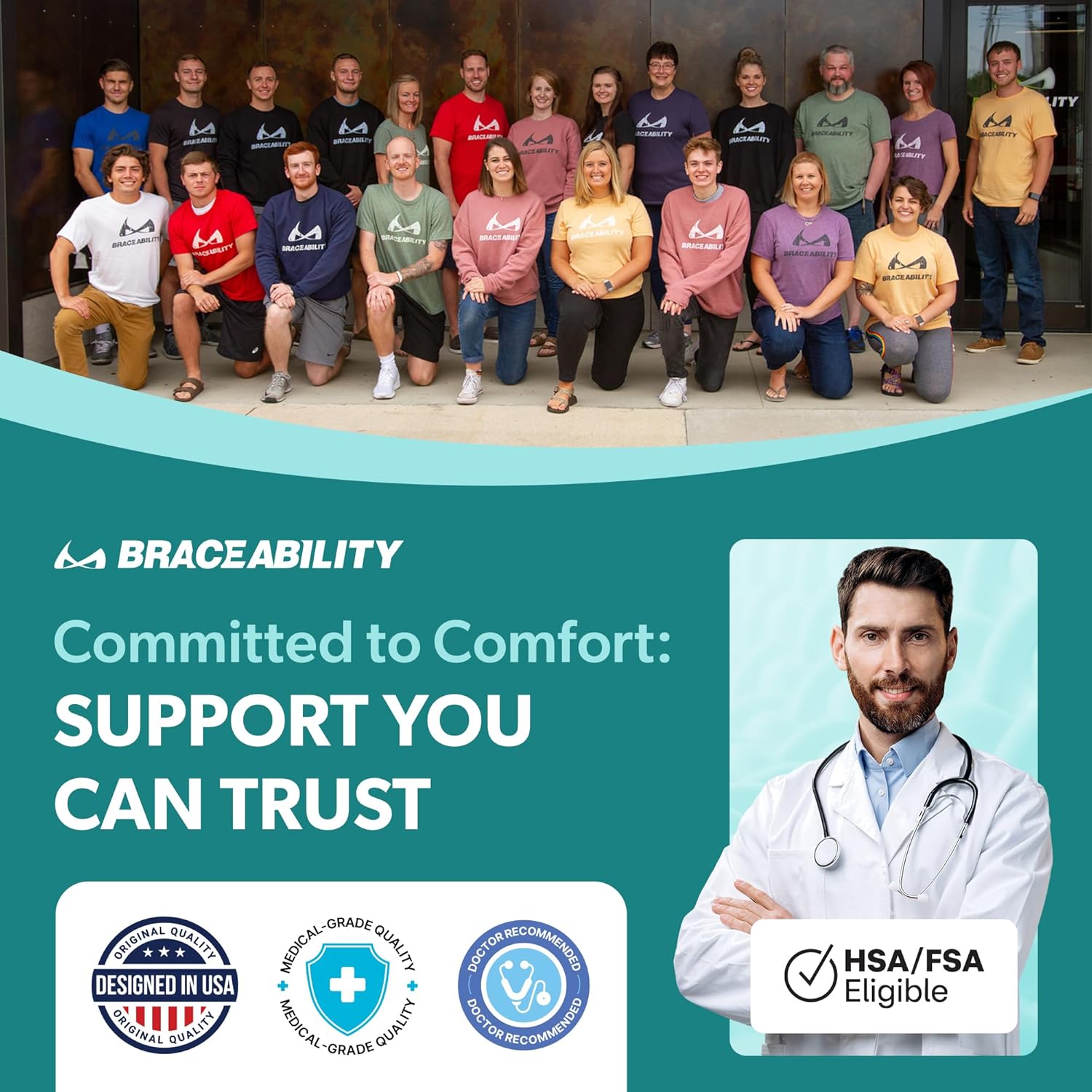 BraceAbility Knee High Compression Socks 20-30 mmHg - Support Socks for Women, Men, Circulation, Running, Flying, Post Surgery, Varicose Veins, Diabetic Foot Pain - 1 Pair Closed Toe (M - Gray) - Image 8