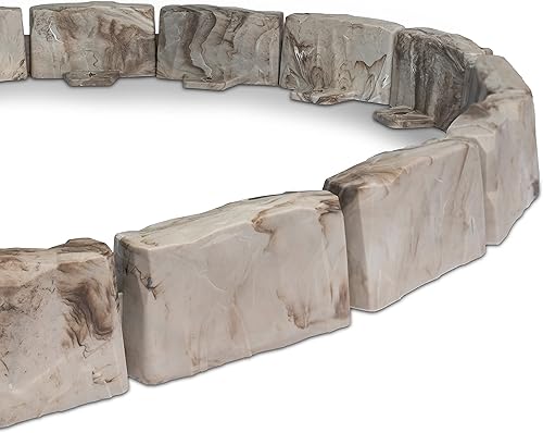 Miniatura 2 de EasyFlex Borde de Paisaje sin Excavación con Espigas de Anclaje, Borde Decorativo de Jardín de Aspecto de Piedra de 2.7 Pulgadas de Altura, Kit de