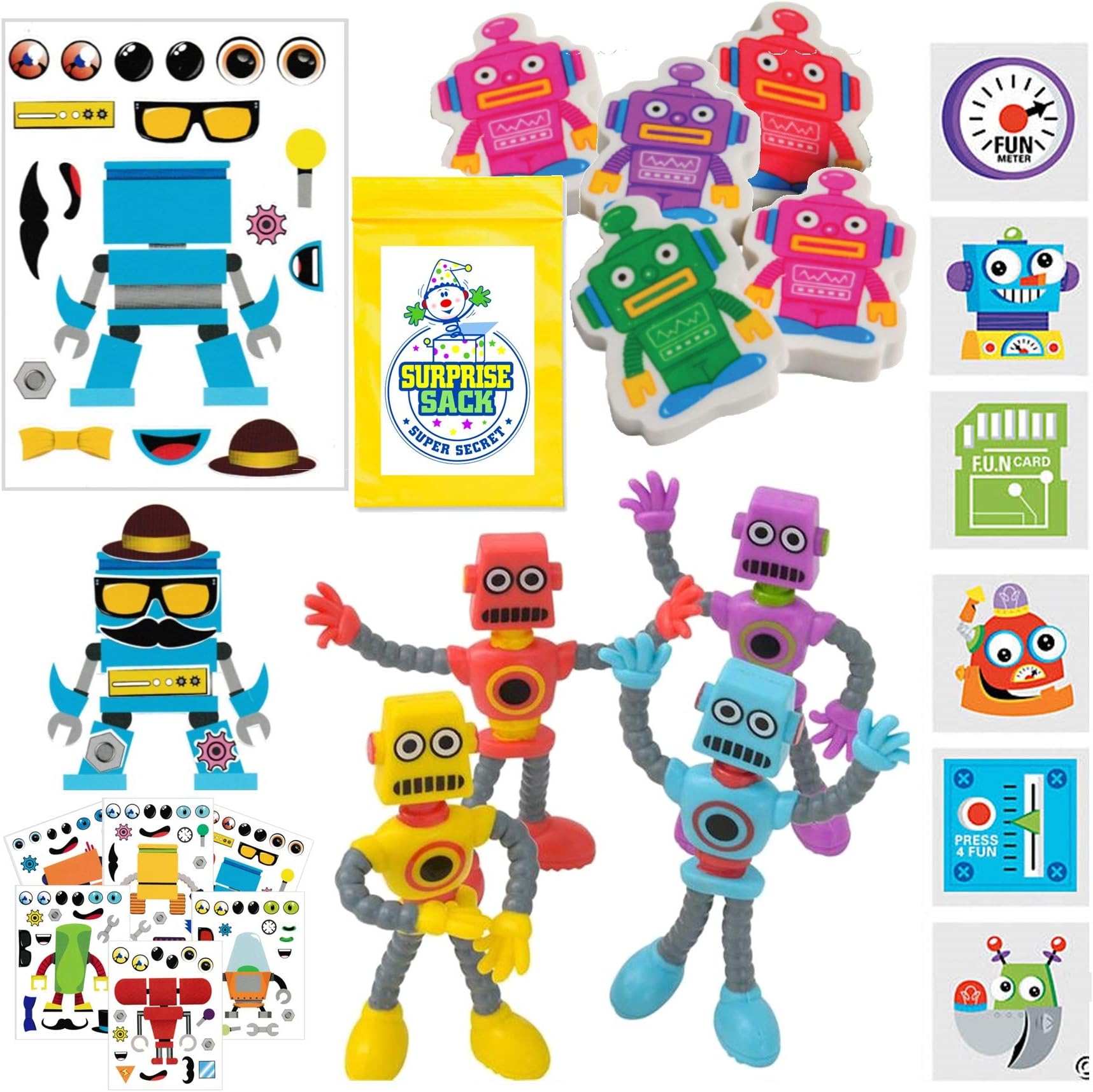 120 Pc Robot Birthday Party Favors for Kids Pack (Great for Goodie Bags for Kids Birthday, Return Gifts for Kids Birthday, Boys Party Favors, Robot Party Supplies & Robot Stocking Stuffers)
