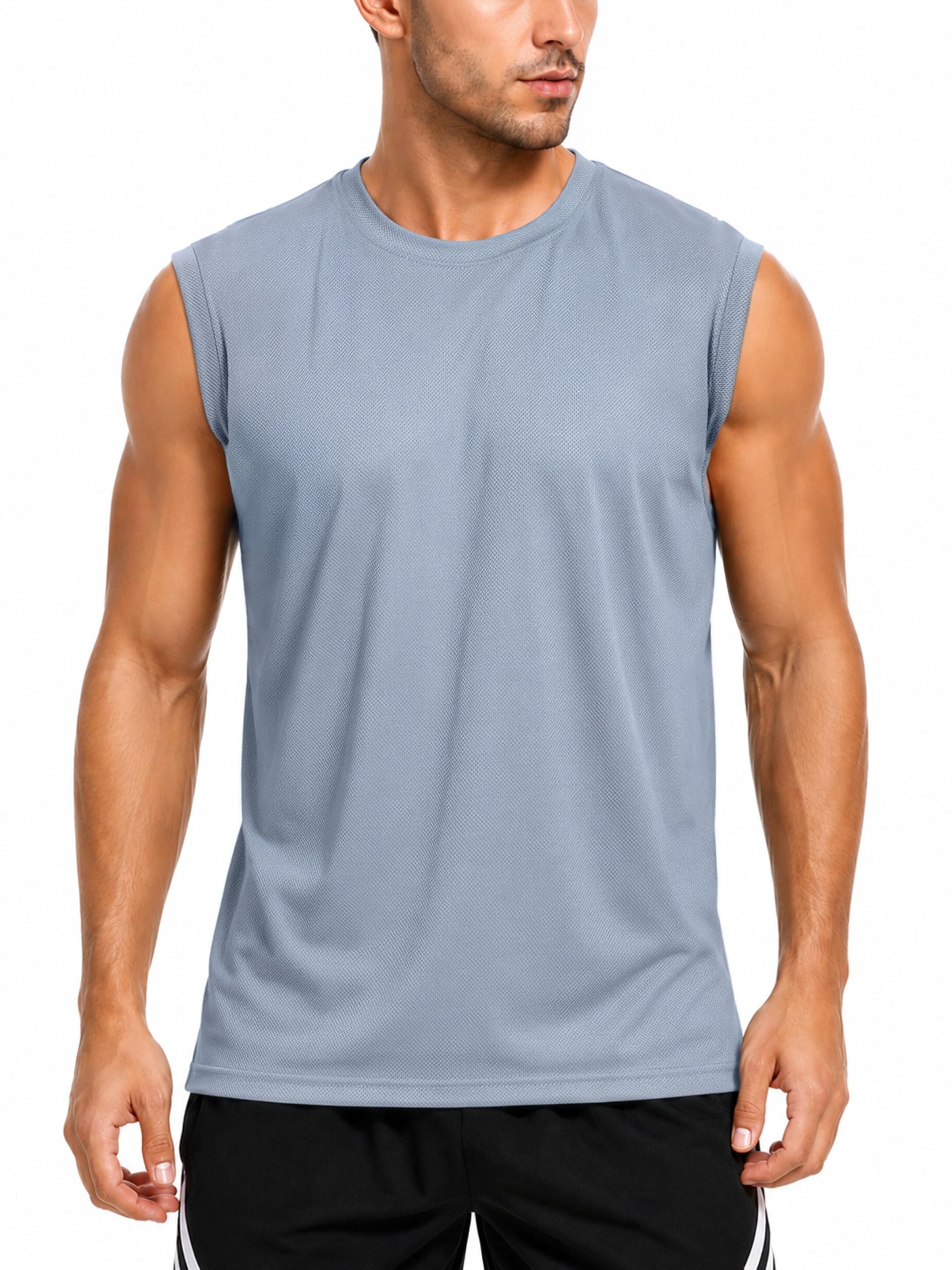 Holure Camiseta de tirantes para hombre, 3 o 5 unidades, secado rápido, sin mangas, con rayas reflectantes, camiseta funcional