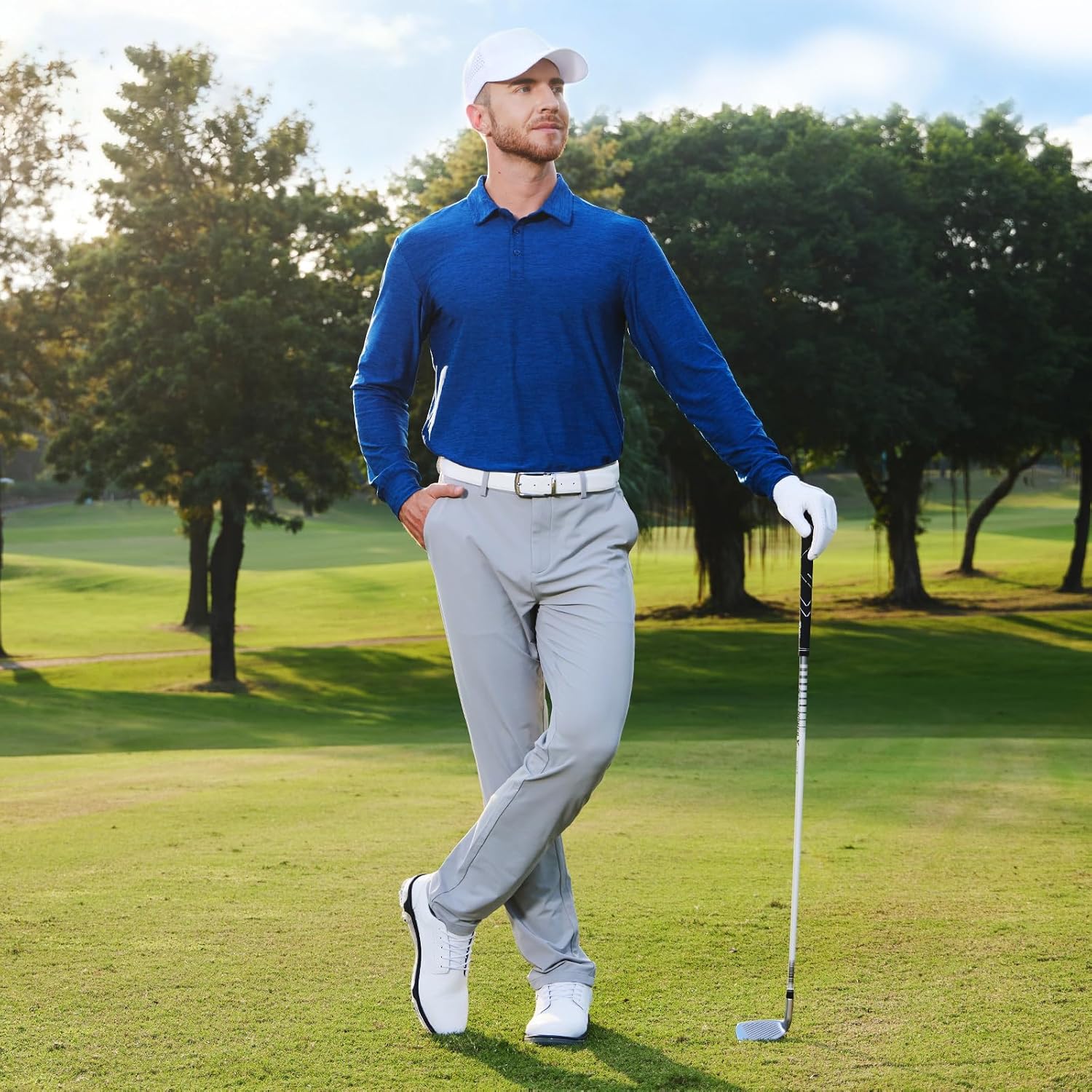 NAVISKIN Men's Polo Shirts Long Sleeve Golf Shirts with Collar UPF 50 SPF Shirt for Men Quick Dry Moisture Wicking - Image 3