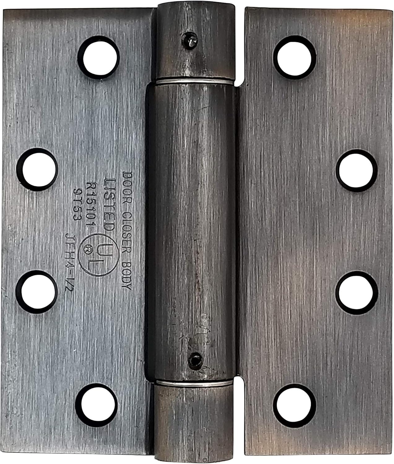 Hinge Outlet Self Closing Spring Hinge - 4.5 Inches x 4 Inches Square - Antique Bronze - Spring Loaded for Doors - 2 Pack