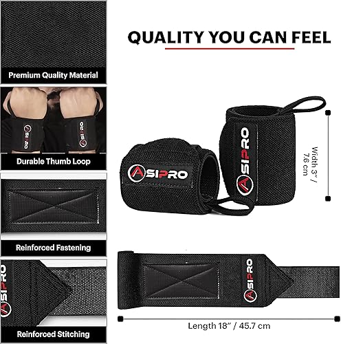 Miniatura 9 de Muñequeras para levantamiento de pesas para hombres y mujeres, muñequeras para levantamiento de pesas, muñequeras para gimnasio, levantamiento de