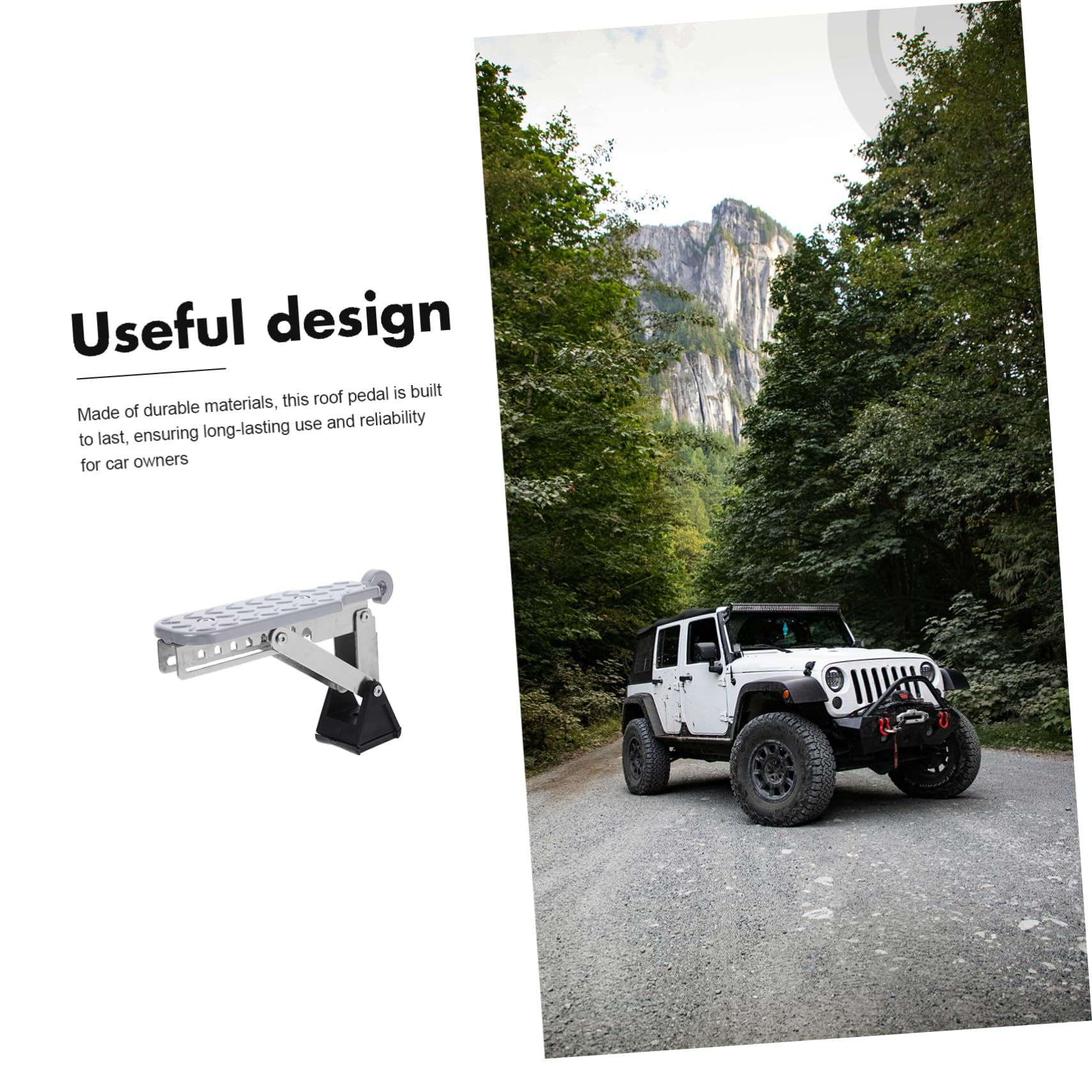 Pedale Regolabile per Tetto Auto e Camion in Acciaio Argento | Accesso dal Lato Porta, Finitura Esterna Elegante, Design Pratico per Proprietari di Veicoli