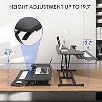 Vista 6 de FLEXISPOT Convertidor de escritorio de pie ajustable en altura de 32 pulgadas, soporte para escritorio de pie, estación de trabajo para computadora