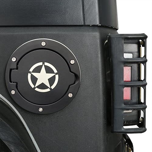 Miniatura 3 de Hooke Road Wrangler JK - Tapa de gasolina para puerta de llenado de combustible compatible con Jeep Wrangler JK y Unlimited 2007-2018