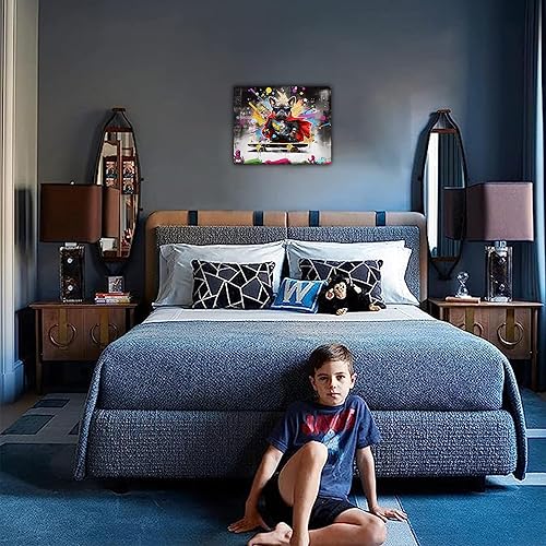 Miniatura 95 de ANRUOXI Graffiti - Lienzo decorativo para pared, diseño abstracto retro, pintura urbana moderna, póster de decoración de pared de zapatos para