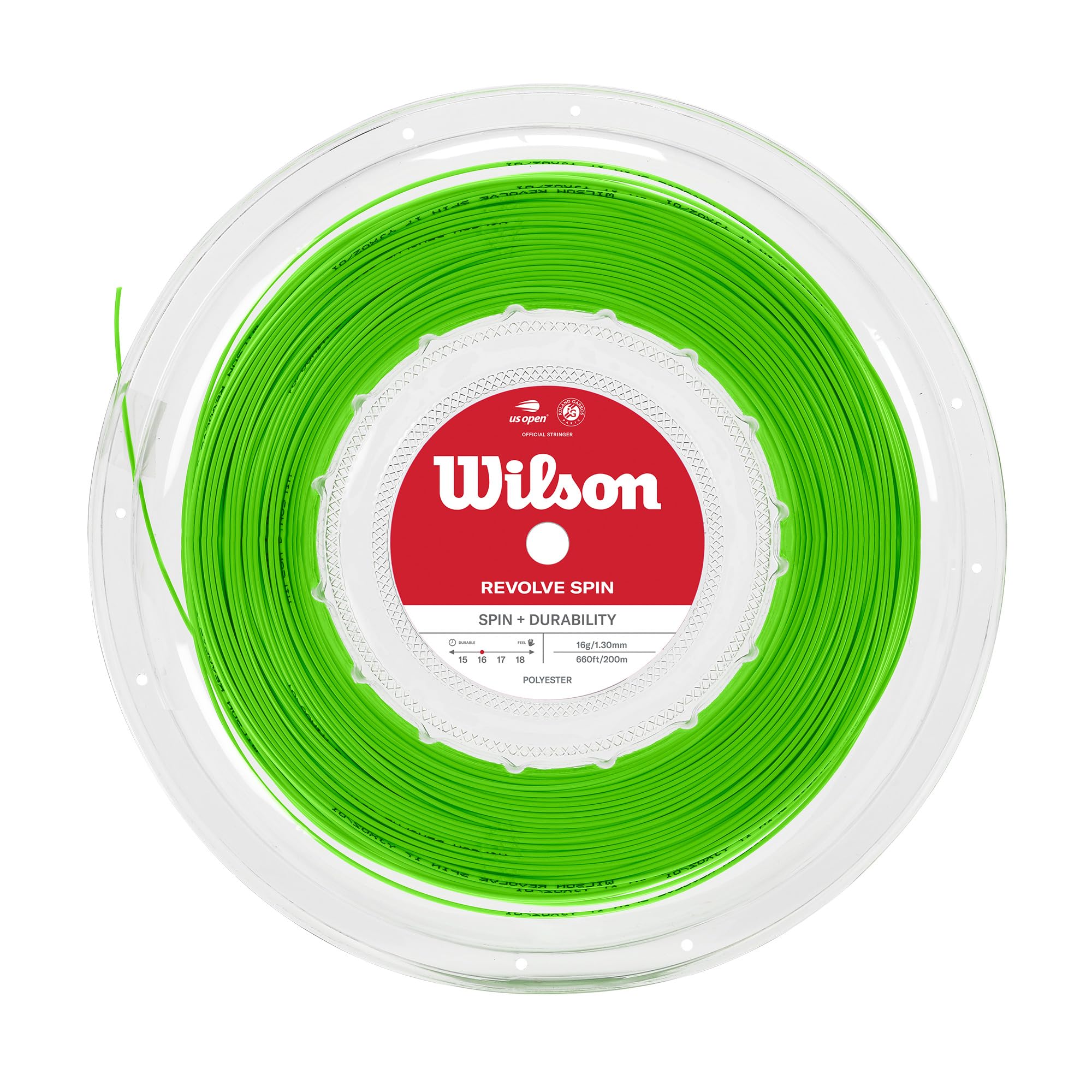 Wilson Revolve Spin Reel 16 Tennis String - 16 Gauge Reel Green