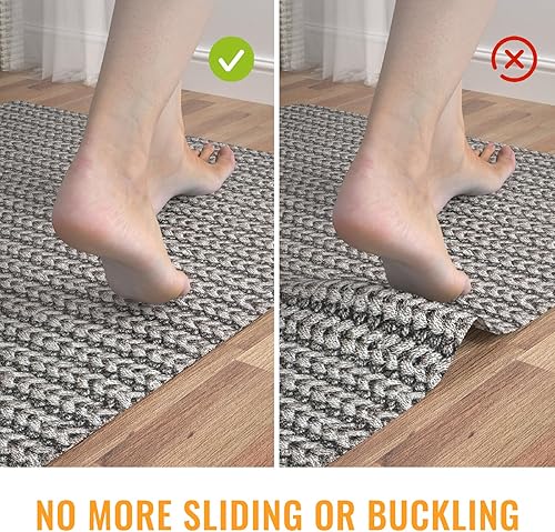 Miniatura 3 de Almohadilla de silicona antideslizante para alfombra, antideslizante y gruesa, para debajo de la alfombra, para suelos de madera dura, mantiene las