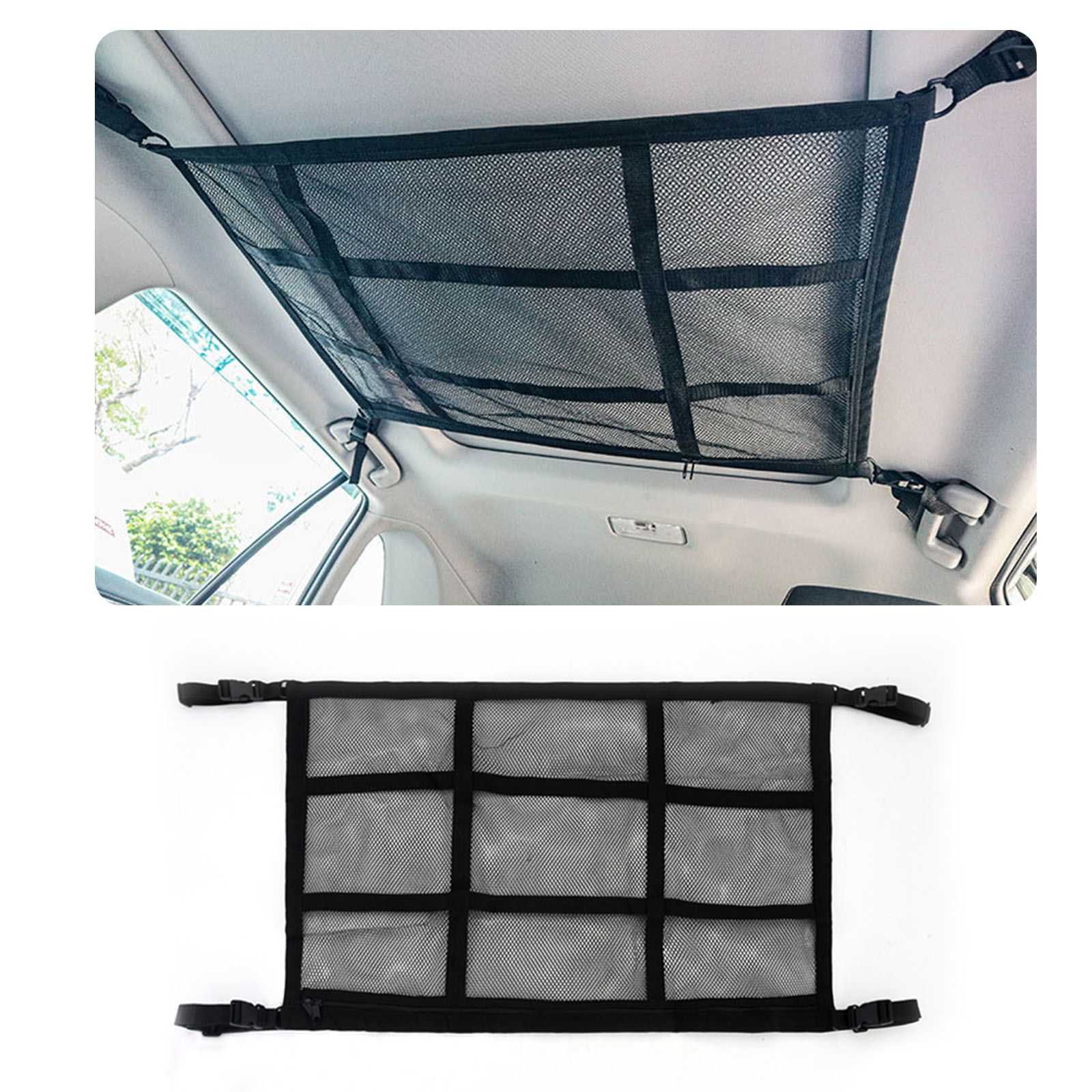 Rete Per Bagagliaio Auto - 110x60cm Con 4 Ganci, Universale, Per Cani E Oggetti, Elastica E Resistente - Foto 4