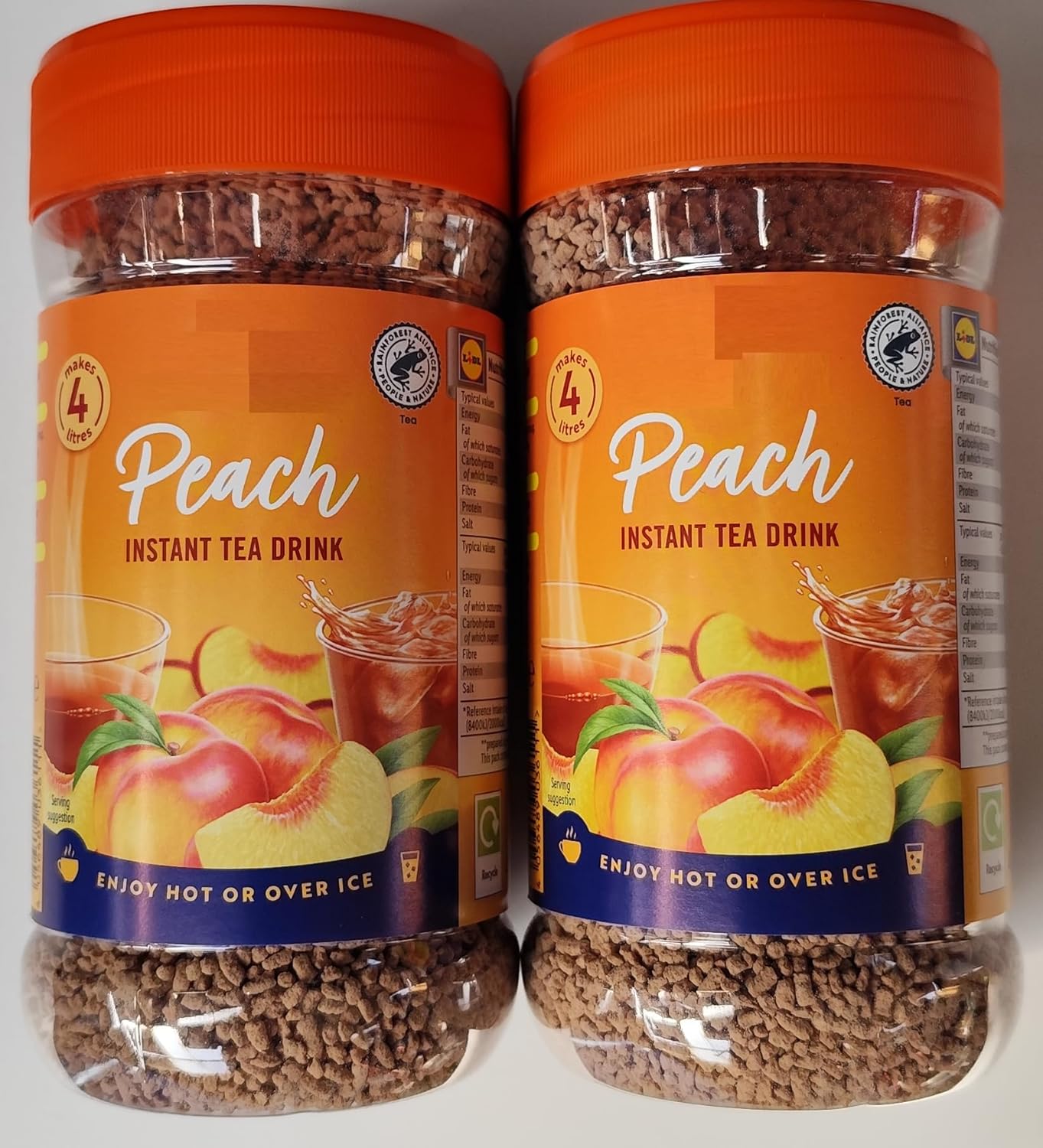 Instant Peach Tea Granules – 2 X 400g Jars (akes 8 Litres) – Fruity