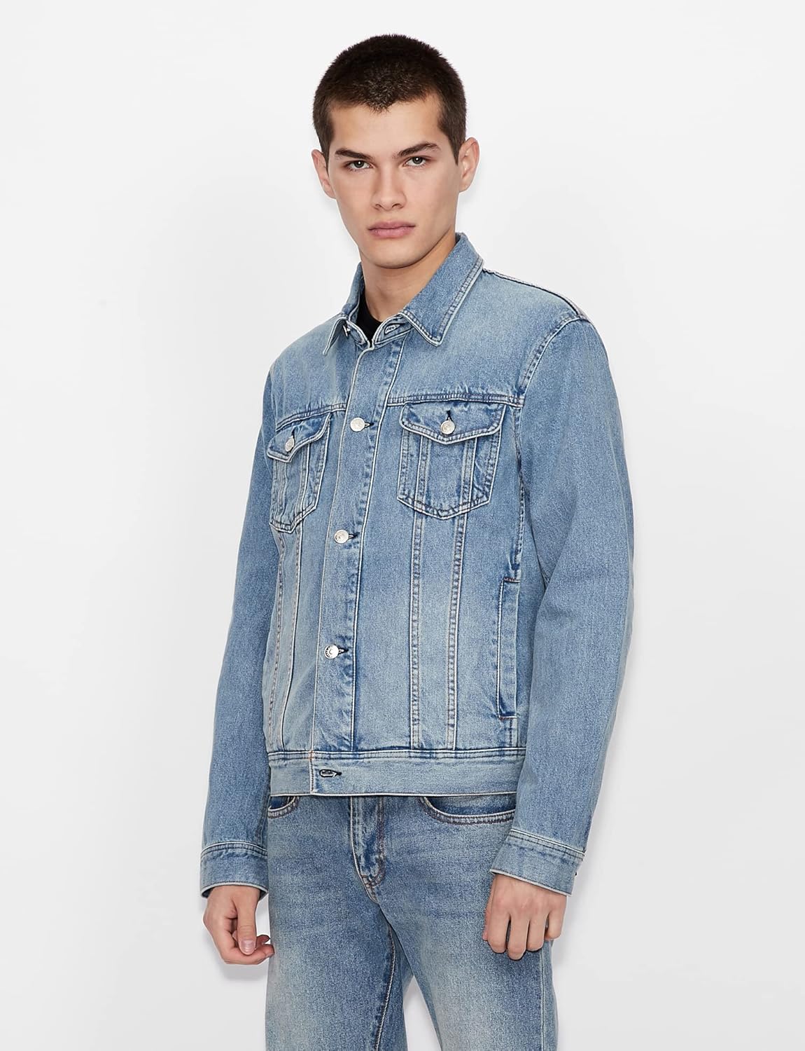 Armani Exchange Men's Denim Icon Logo Jacket - Image 5