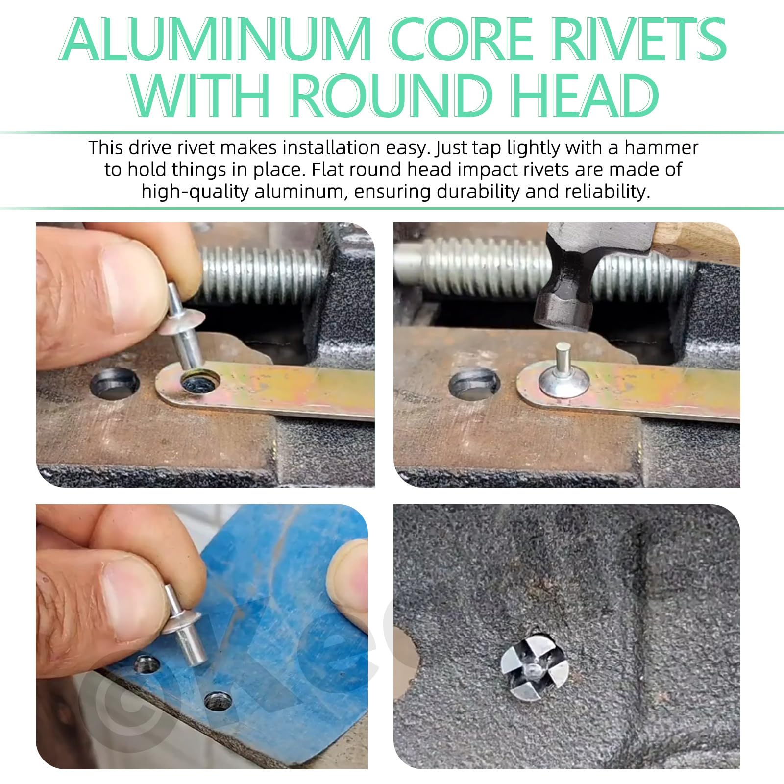 Keadic 130Pcs M5 x 7/9/11mm Aluminum Core Rivets with Round Head Assortment Set including Plastic Case - Image 4
