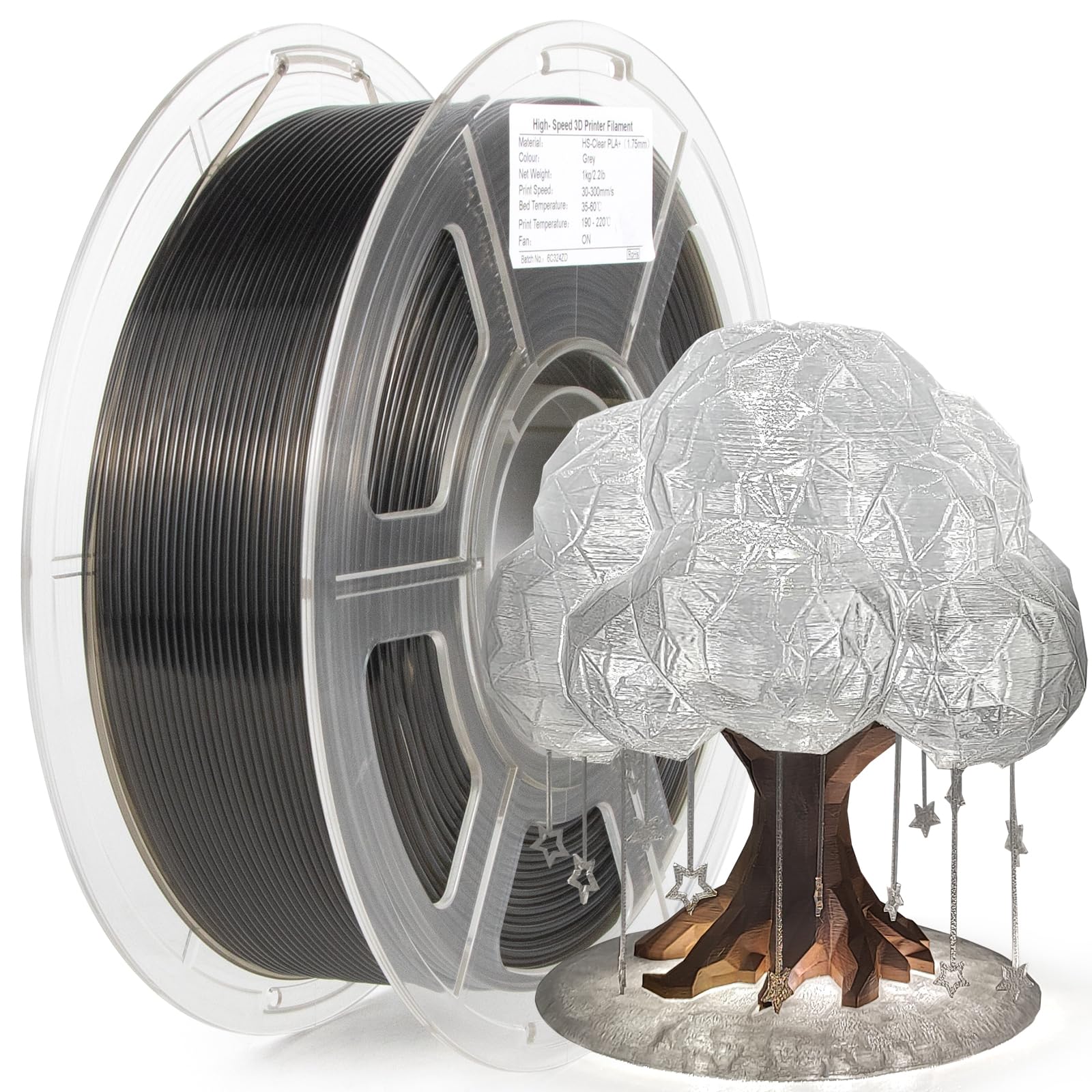 iSANMATE Transparent Glitzer PLA Filament