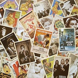 Halloluck 64 Pcs Vintage Retro Classic Movie Postcards for Worth Collecting, Collectable Vintage Postcards Bulk Pack, 2 Set