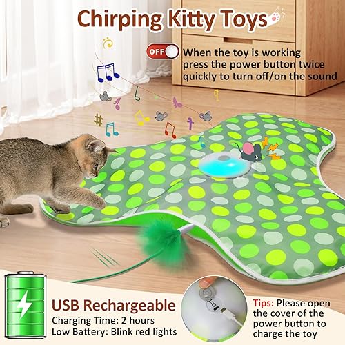 Miniatura 5 de Juguete interactivo para gatos, juguetes automáticos para gatos de interior, juguete para gatos de escondite y busca con movimiento activado, pluma