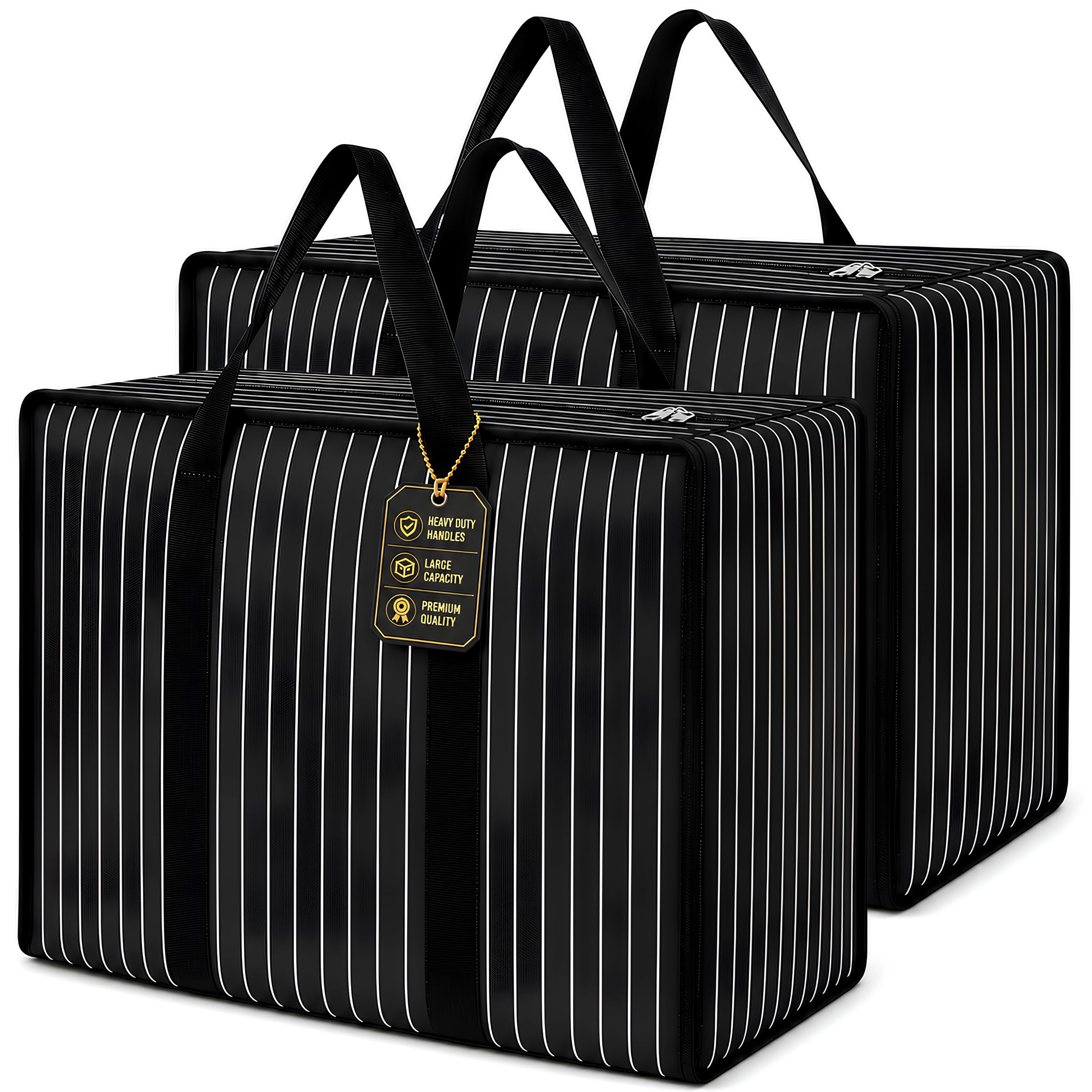 PulGos Pack of 2 Multipurpose Extra Large Storage Organizer Bag | Heavy Duty Canvas Storage Bag with Strong Handles | Reusable Big Capacity Clothes Storage, Travel, Shifting & Household Use-image-21
