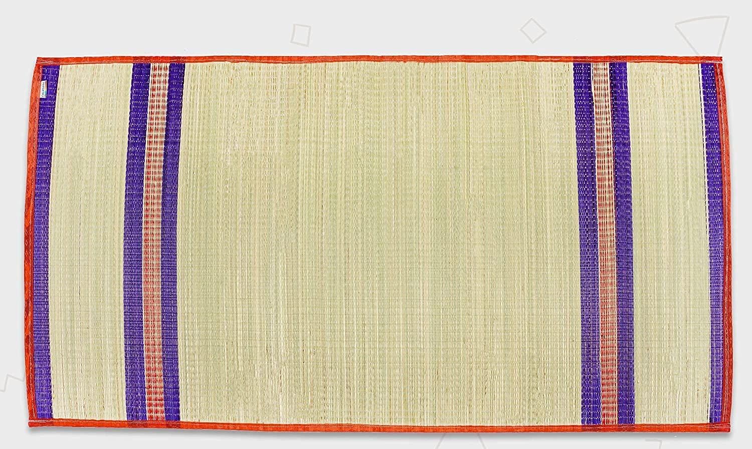 Chatai Mats for Home Sleeping on Floor 6x3.5 feet Size Natural Dried Korai Pai Grass Made Yoga Mat (Random Color)-image-11