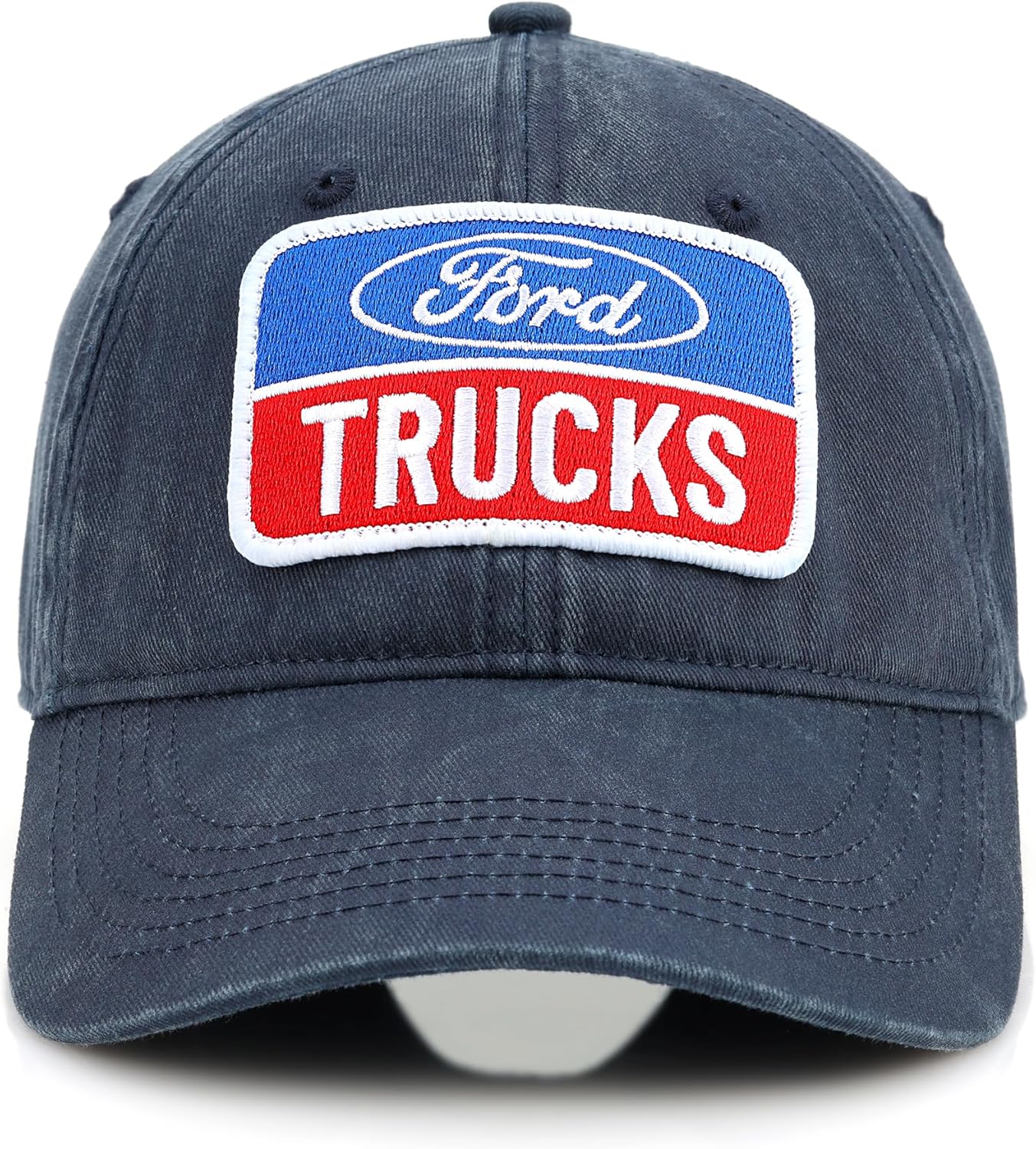 Ford Trucks Logo Embroidered Patch Premium Chino Low Profile Twill Hat | Baseball Cap for Men Navy