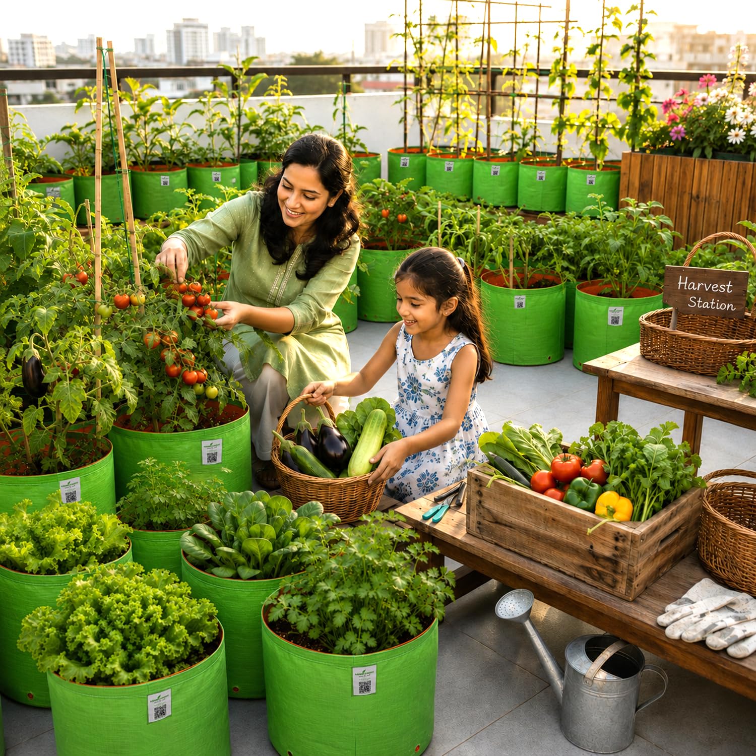 Anandi Green Grow Bags - Premium Plant Containers -7 Anandi Green Grow Bags - Premium Plant Containers -7