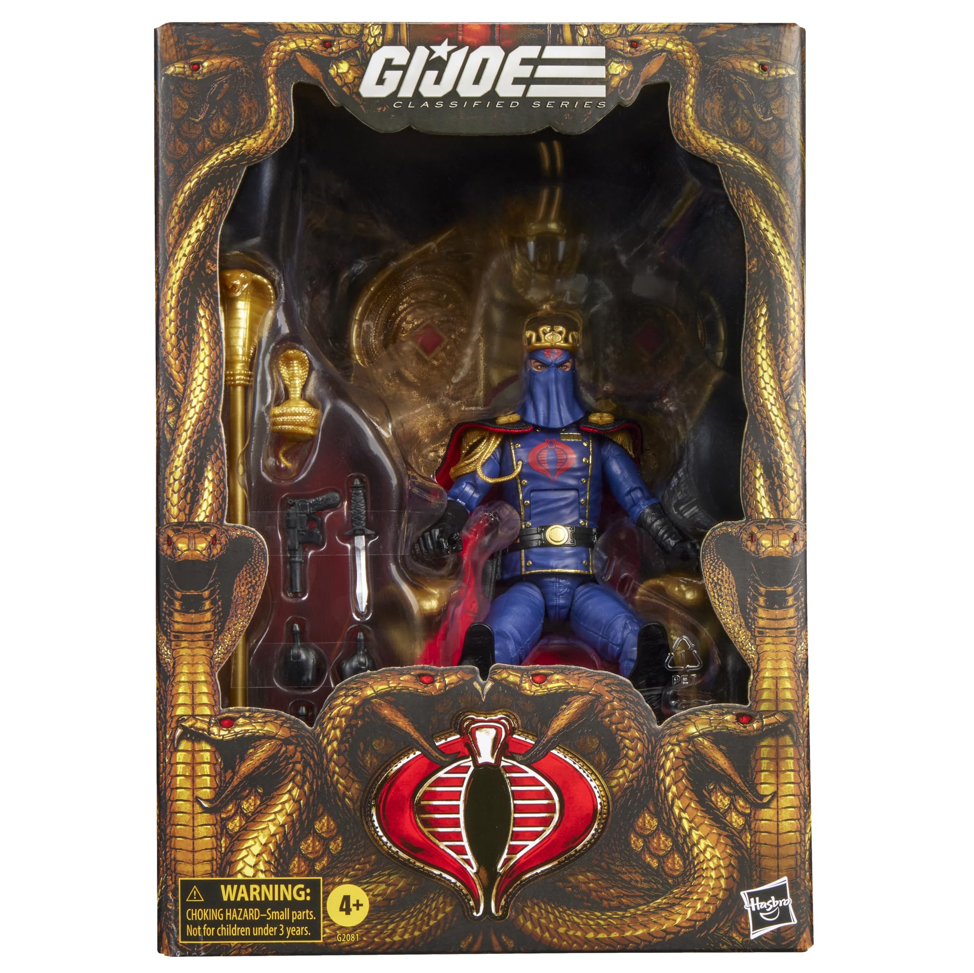 G.I. Joe Classified Series n. 221, Comandante Cobra in uniforme, action figure da 15 cm da collezione, set con 9 accessori incluso il trono
