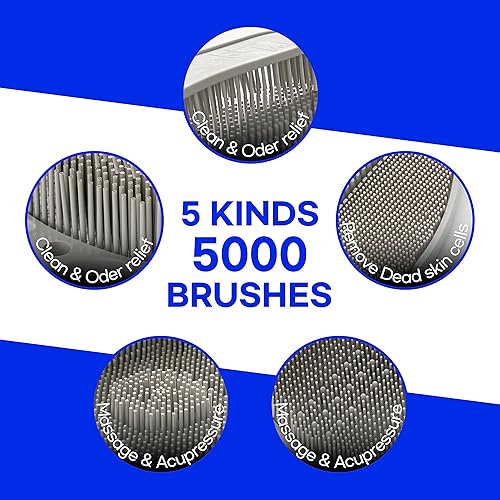 Miniatura 4 de Limpiador de pies más grande - Limpiador de pies y masajeador con ventosas antideslizantes para uso en la ducha