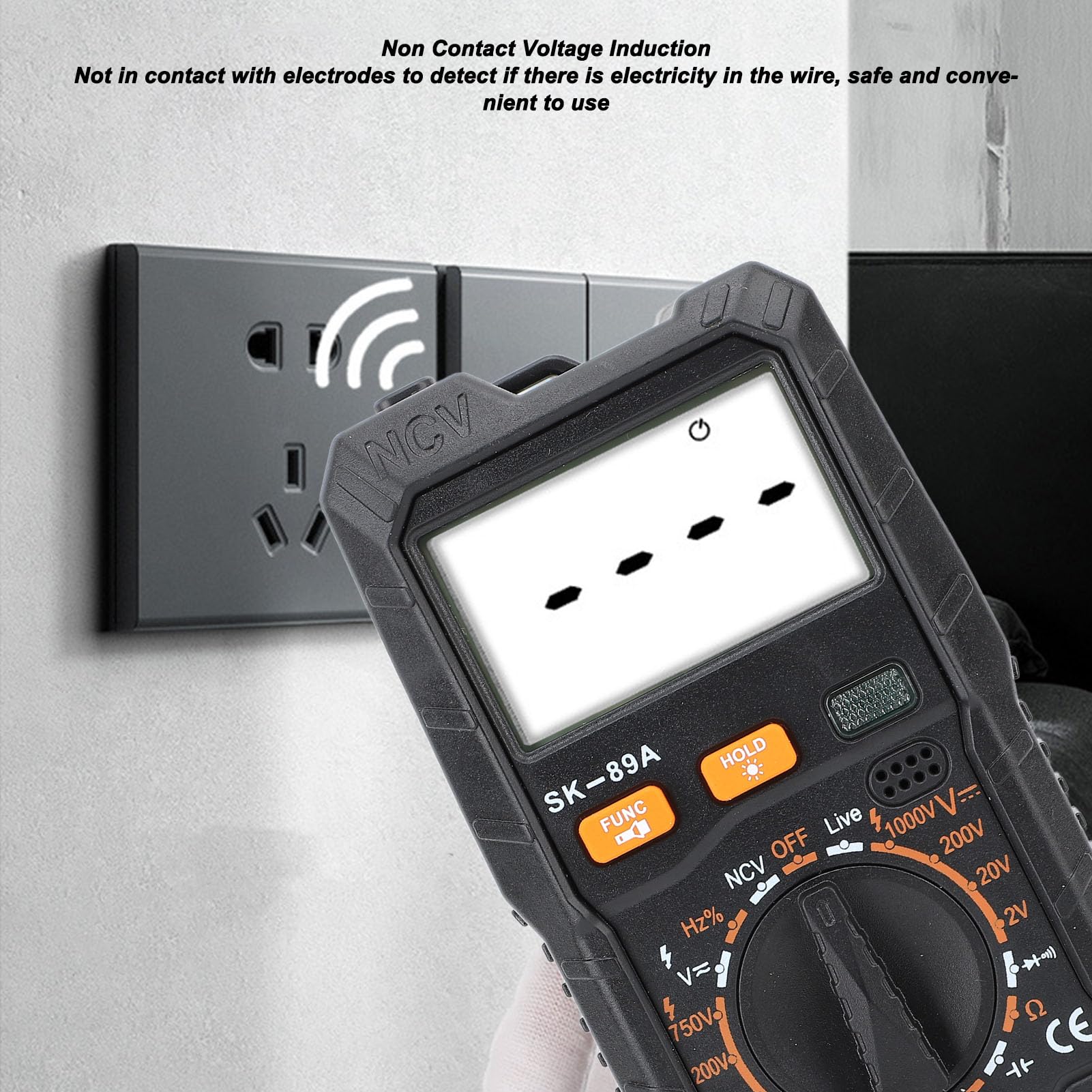 Demeras Multímetro Digital Inteligente de Rango Automático Probador de Transmisión de Voz para Profesionales Eléctricos ABS Negro 1 Unidad
