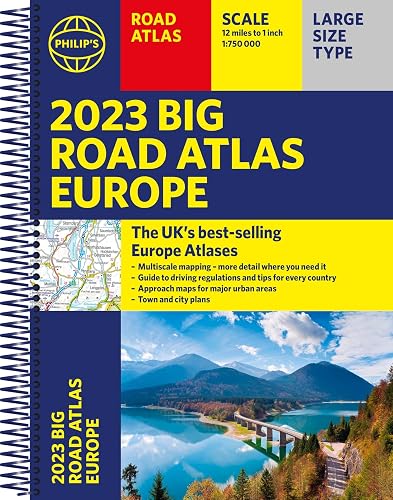 Philip's Big Road Atlas of Europe: A3 Spiral binding