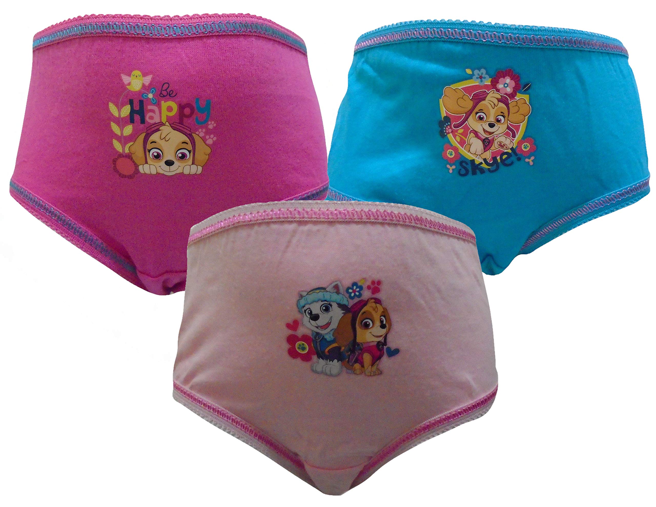 Character Underwear Girls Paw Patrol Kids Childrens 3 Multipack Pants Briefs Knickers (3-4 Years, )