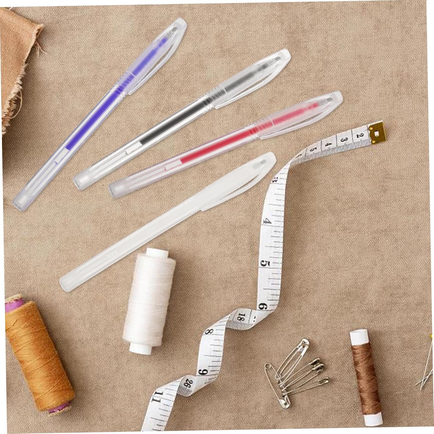 DOITOOL 4Sets Heat Erasable Sewing Marker Pens High Temperature Disappear Pens for Quilting and DIY Projects for Tailoring Embroidery and Clothing Marking