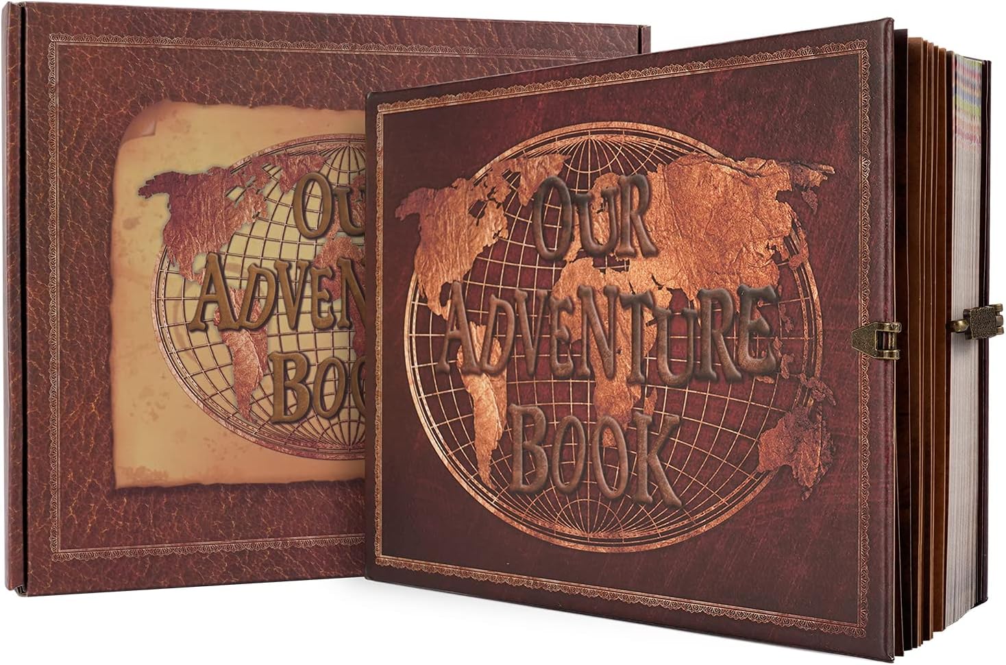 – Scrapbook Photo Album, Our Adventure Book Scrapbook with 180 Pages Embossed Words Travel Scrapbook for Anniversary, Christmases, Valentines' gifts, Wedding, Travelling, Baby etc (Adventure Book)