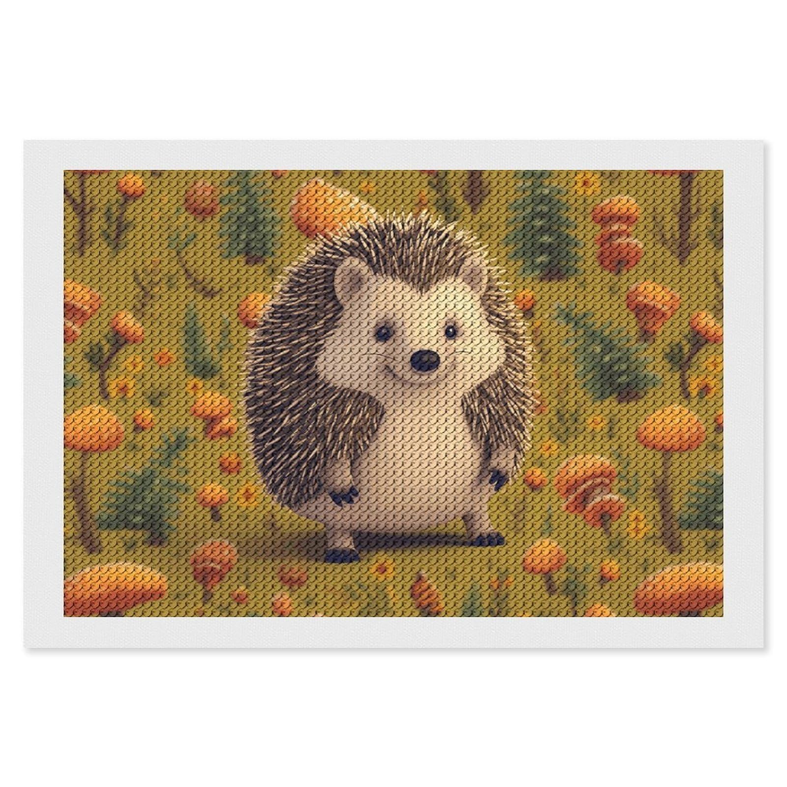 NONHAI Diamond Painting Kits for Adults - DIY Diamond Art Kits for Beginners - Full 5D Paint Drill Diamond Dots Paintings- Hedgehog Diamonds Pictures Gem Art and Craft Wall Decor 8"x12"
