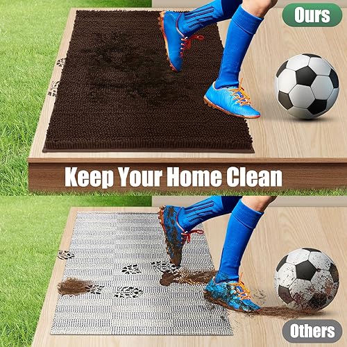 Miniatura 7 de IM HOME Tapete Absorbente de Chenilla para Exteriores 60" x 36", Tapetes Lavables para Puerta de Lodo para Perro Antideslizante Tapete Interior para