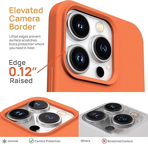 Miniatura 9 de IceSword Funda para iPhone 13 Pro Milk Tea (2021), silicona líquida delgada protectora a prueba de golpes, forro de microfibra suave antiarañazos,