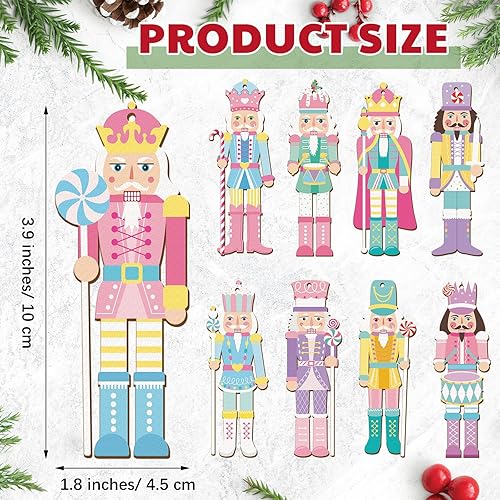 Miniatura 2 de 36 adornos de cascanueces para árbol de Navidad, cascanueces de madera, adornos colgantes de Navidad a granel, decoraciones de Navidad para