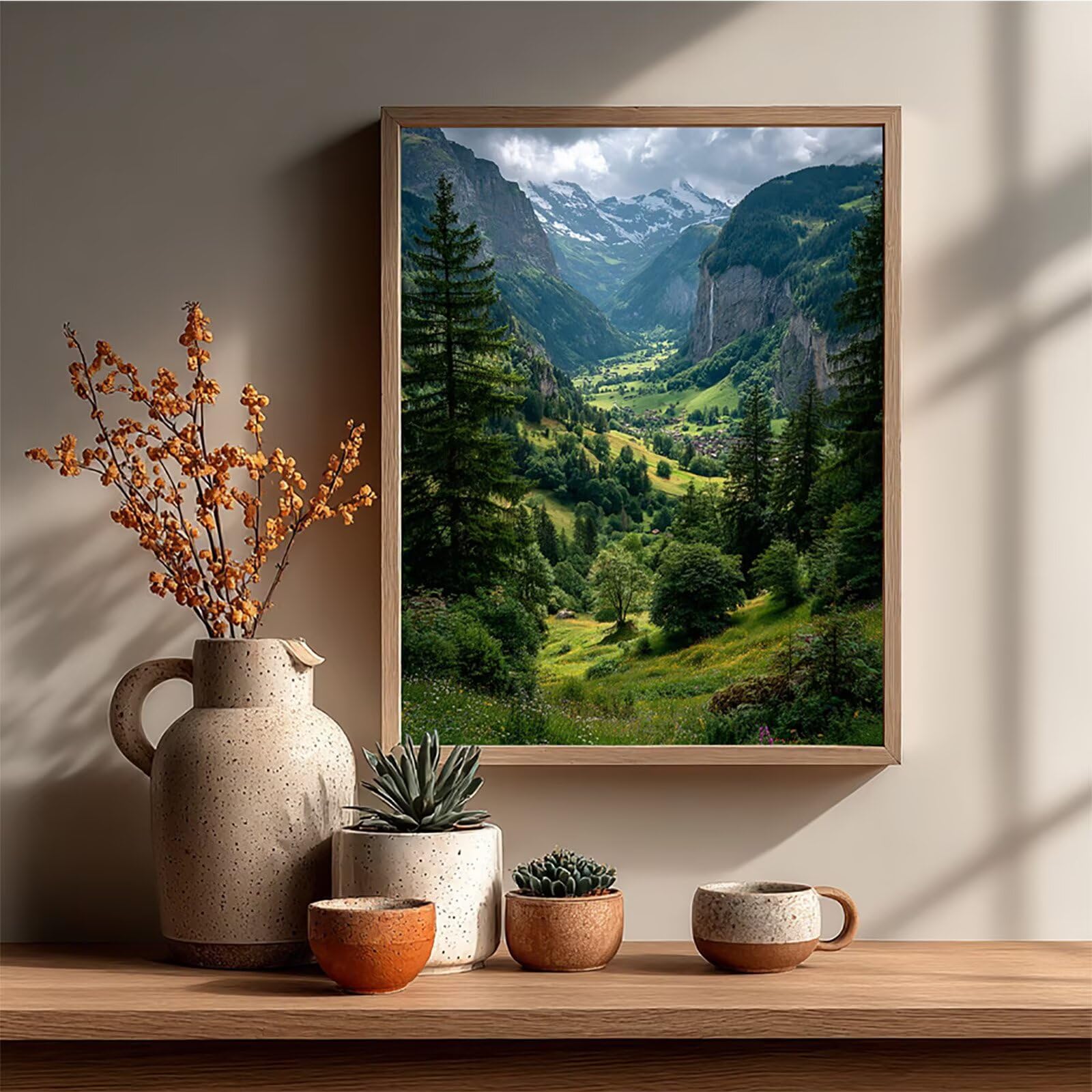 Planta DIY Pintar por Numeros Adultos, Paisaje Pintar por Numeros Niños, Cuadros Manualidades Adultos Kits, DIY Paint by Numbers con Pinceles y Pinturas Acrílicas, Primavera Regalo, 50x70cm 6-4812