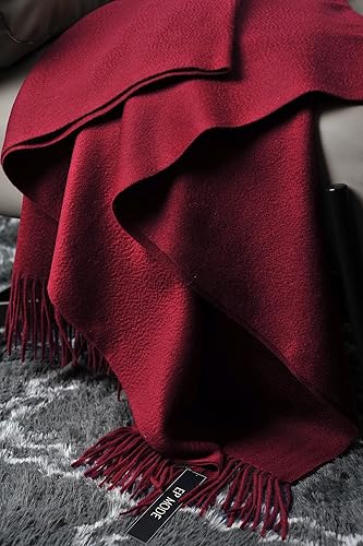 Miniatura 4 de EP Mode Manta de cachemira 100% pura para sofá, diseño clásico con caja de regalo (azul bebé)