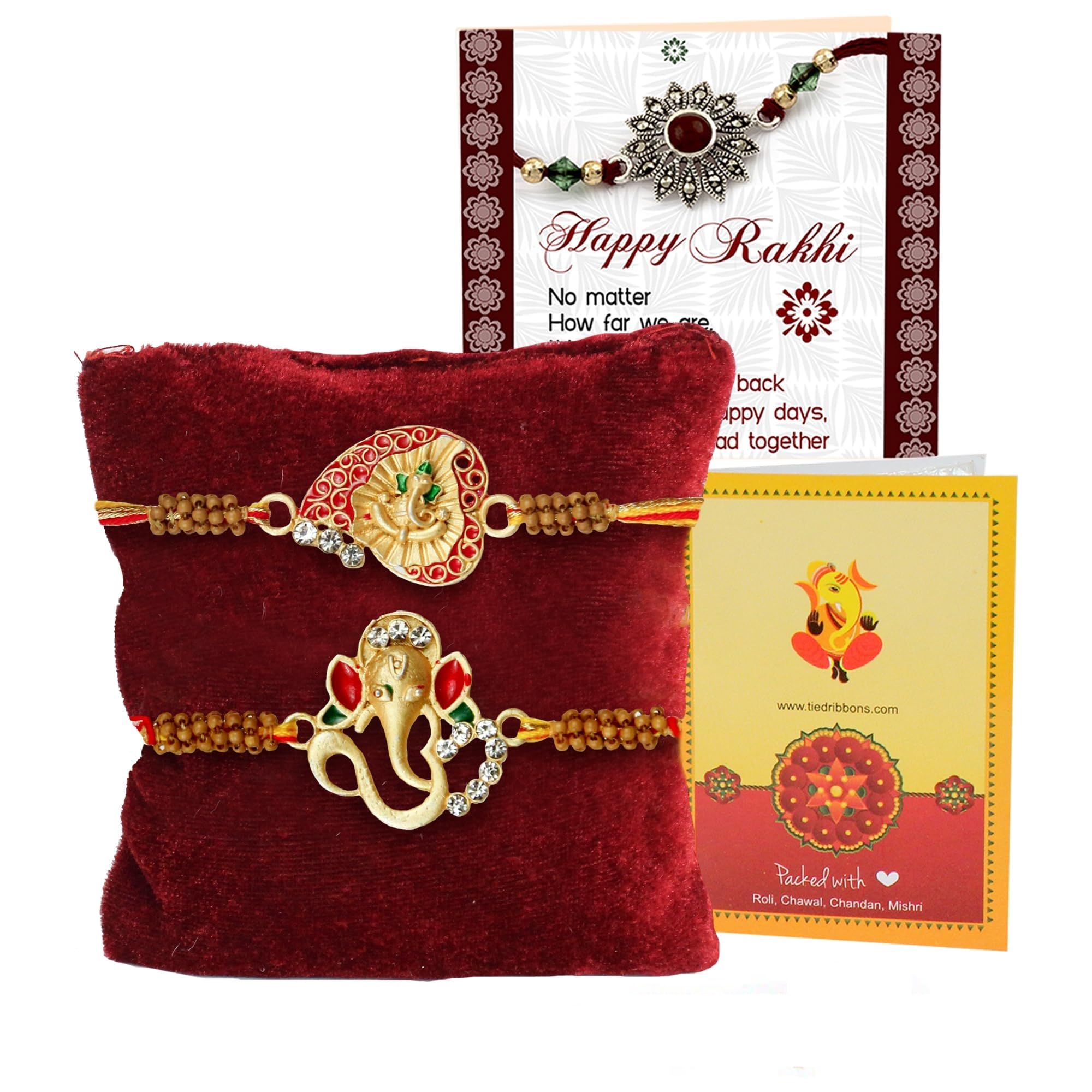 TIED RIBBONS Rakhi for Brother - Set of 2 Rakhi with Greeting Card and Tikka - Bracelet Rakhi for Brother Bhaiya Bhabhi Men Boys Kids Bhai - Rrakshabandhan Rakhi (B0D6BTTPYZ) Amazon Price History, Amazon Price Tracker