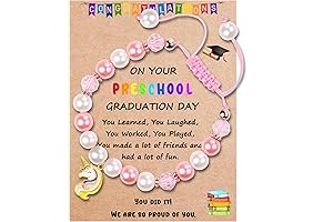 Pink Pearl and Unicorn Graduation Bracelet