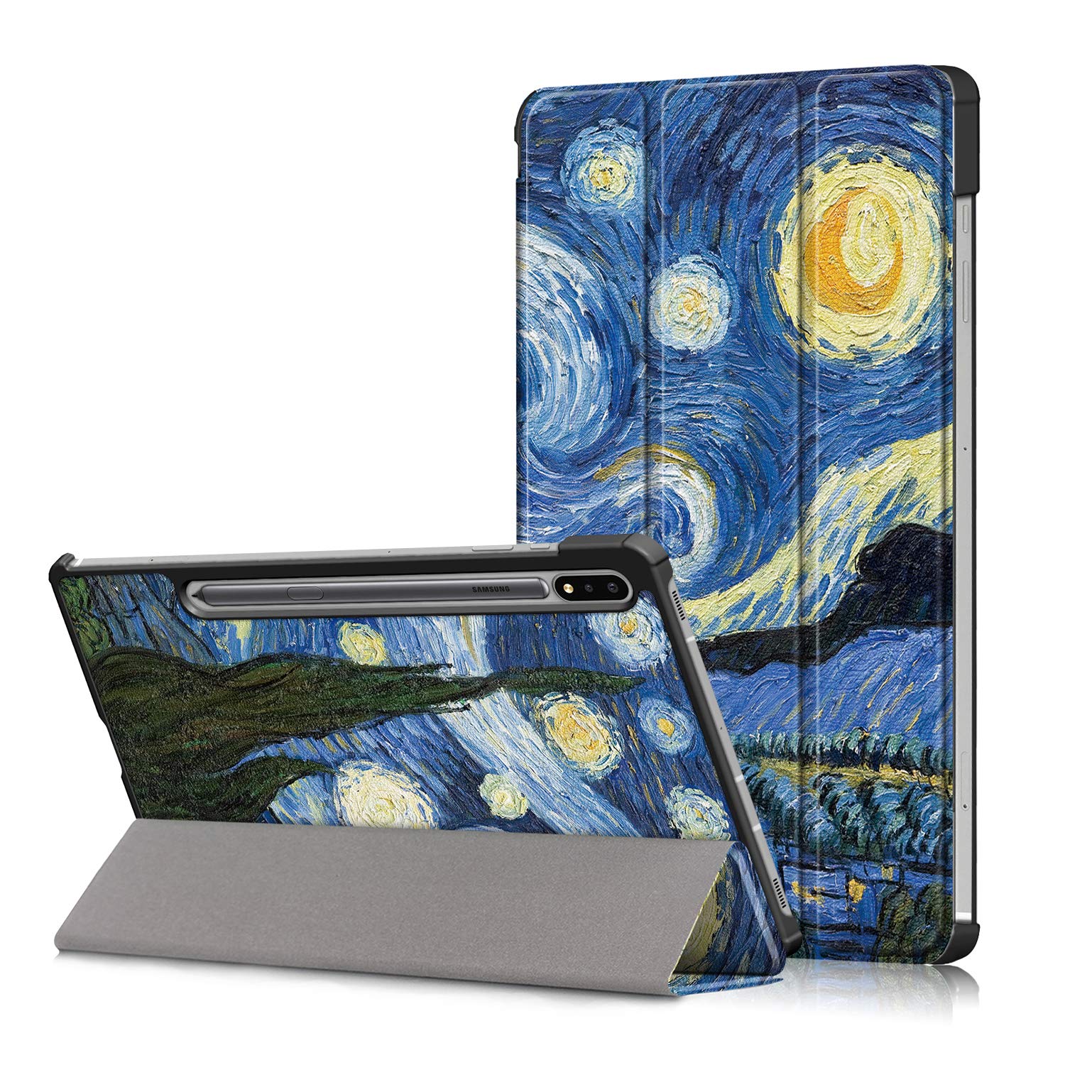 Gylint Smart Case Cover with Auto Sleep/Wake for Samsung Galaxy Tab S8 Plus 2022/S7 FE 2021/S7 Plus 2020 12.4 inch Star Night