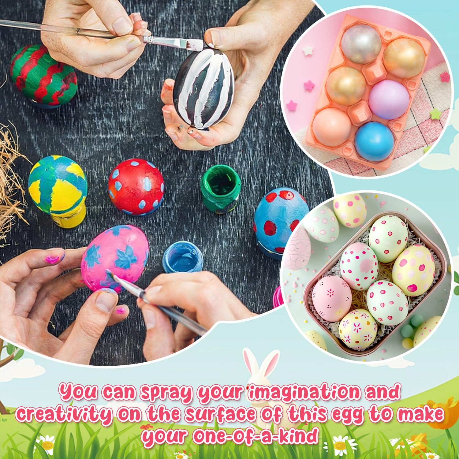 SULOLI Œufs de Pâques en Plastique 6cm Lot de 25 Décorations DIY