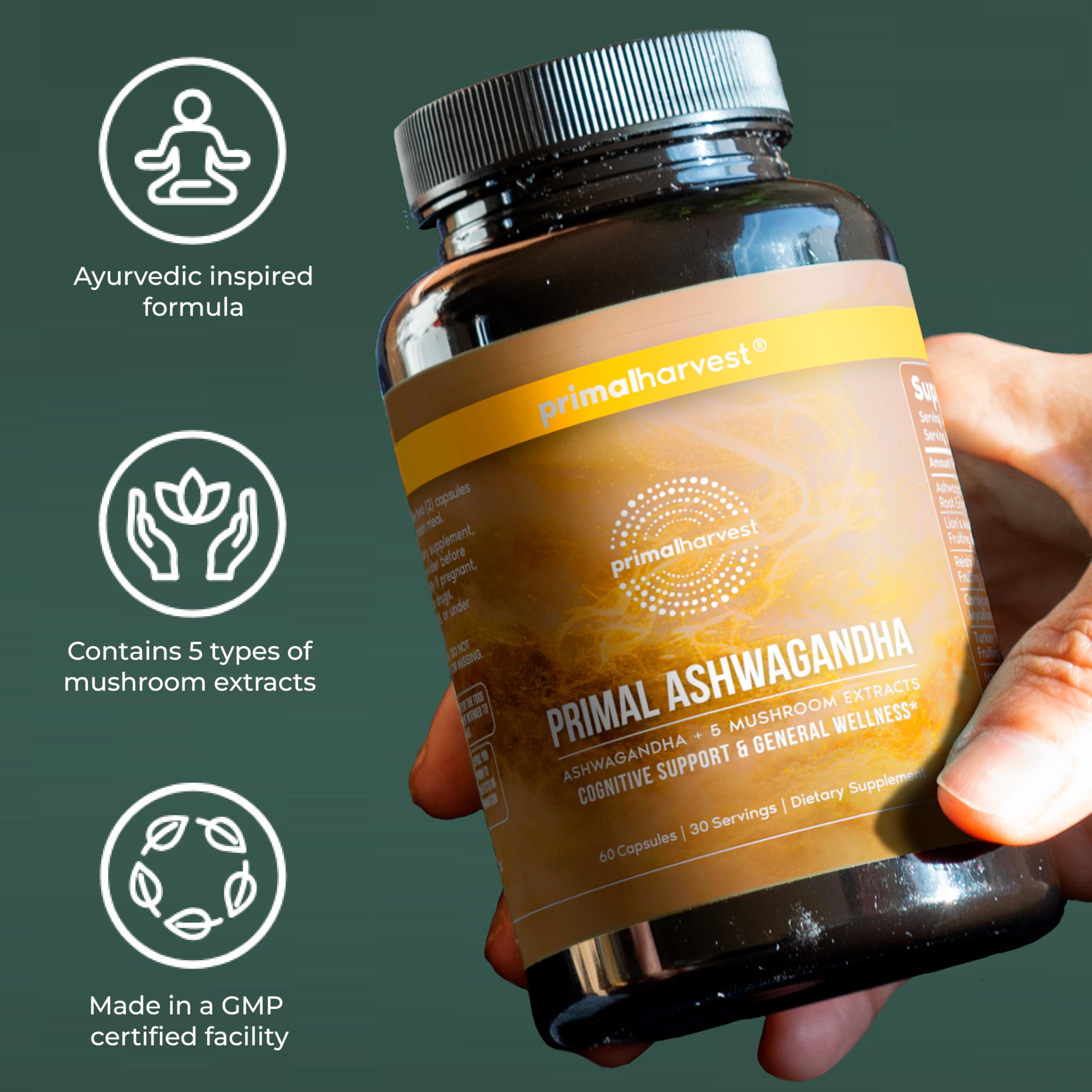 Primal Harvest Ashwagandha – Daily Vegan Supplement, Gluten & Dairy Free — Amazon image 6