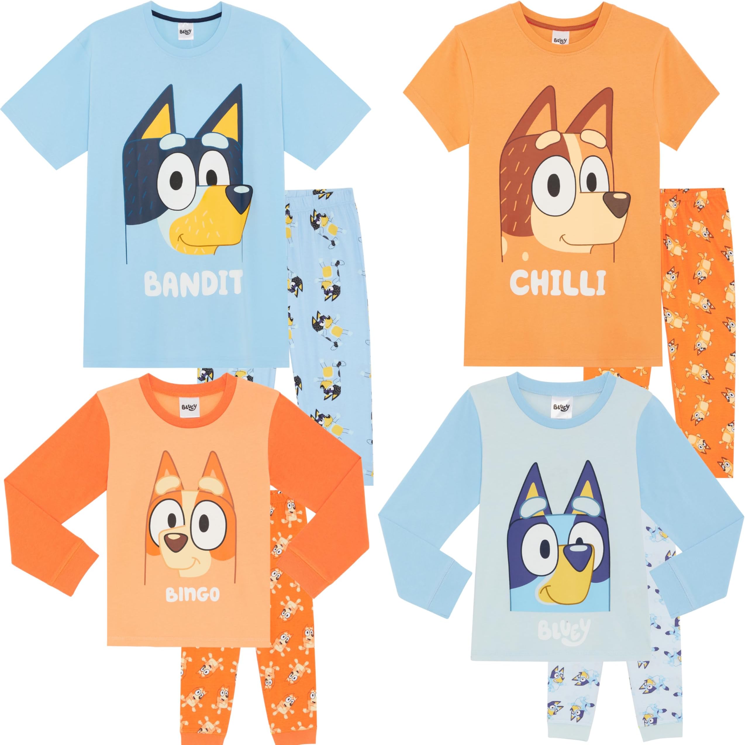 Bingo, Chilli & Bandit 100% Combed Cotton Family Pyjamas Children's, Men's, Women's Christmas