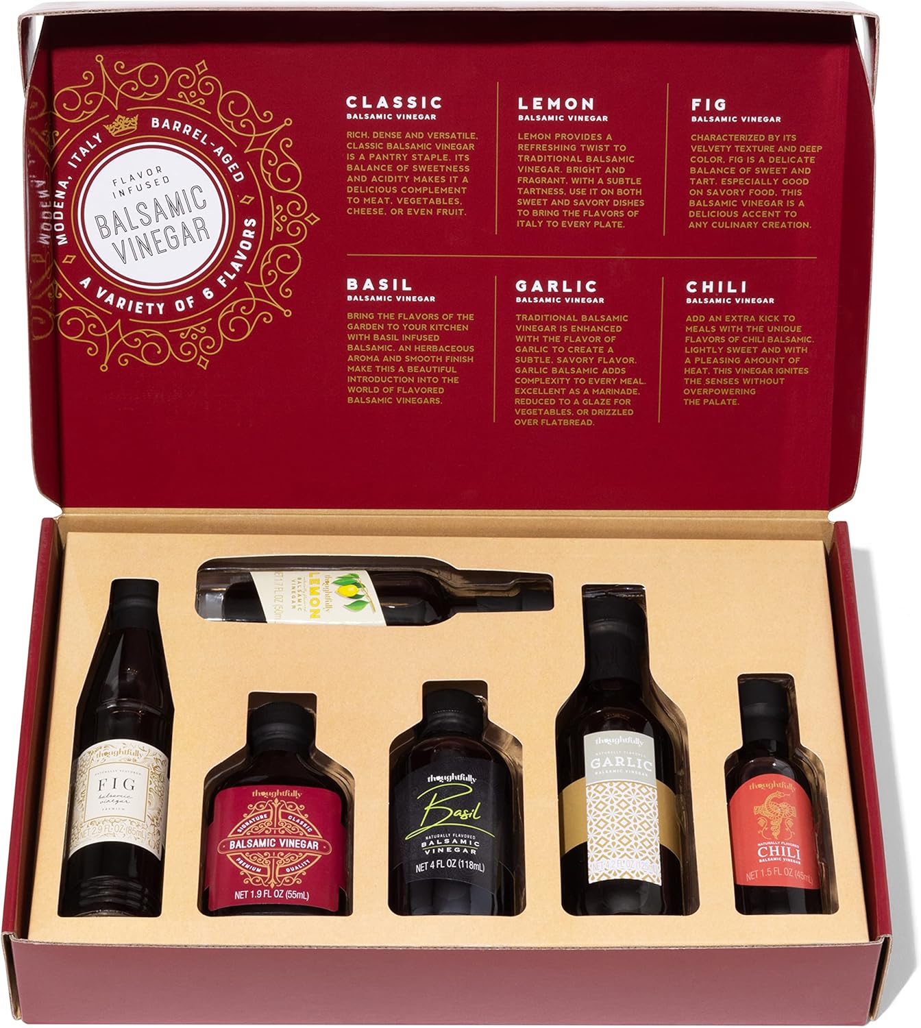 Thoughtfully Gourmet, Balsamic Vinegar CM31 Gift Set, Flavors Include Fig Chili Garlic More Igp Certified Crafted Modena Italy Halal Certified Pac Thoughtfully Gourmet, Balsamic Vinegar CM31 Gift Set, Flavors Include Fig Chili Garlic More Igp Certified Crafted Modena Italy Halal Certified Pac