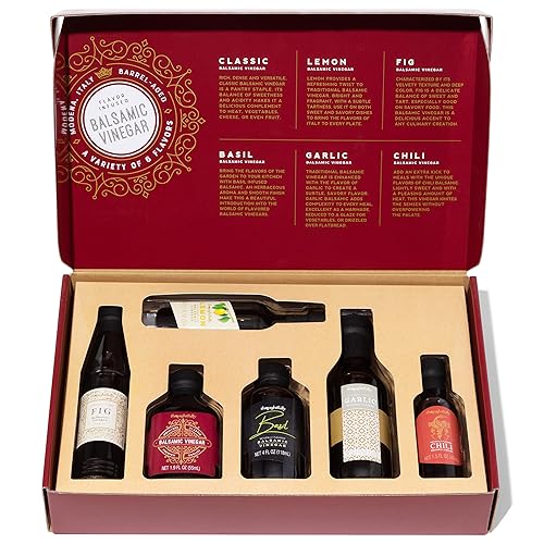Miniatura 4 de Thoughtfully Gourmet, juego de regalo de vinagre balsámico, los sabores incluyen higo, chile, ajo y más, certificado IGP, fabricado en Módena,