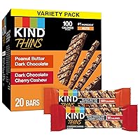 Vista 3 de KIND THINS - Barras de chocolate oscuro con cereza y anacardo, libres de gluten, 5g de azúcar, barras de 0.74 onzas, 10